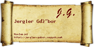 Jergler Gábor névjegykártya